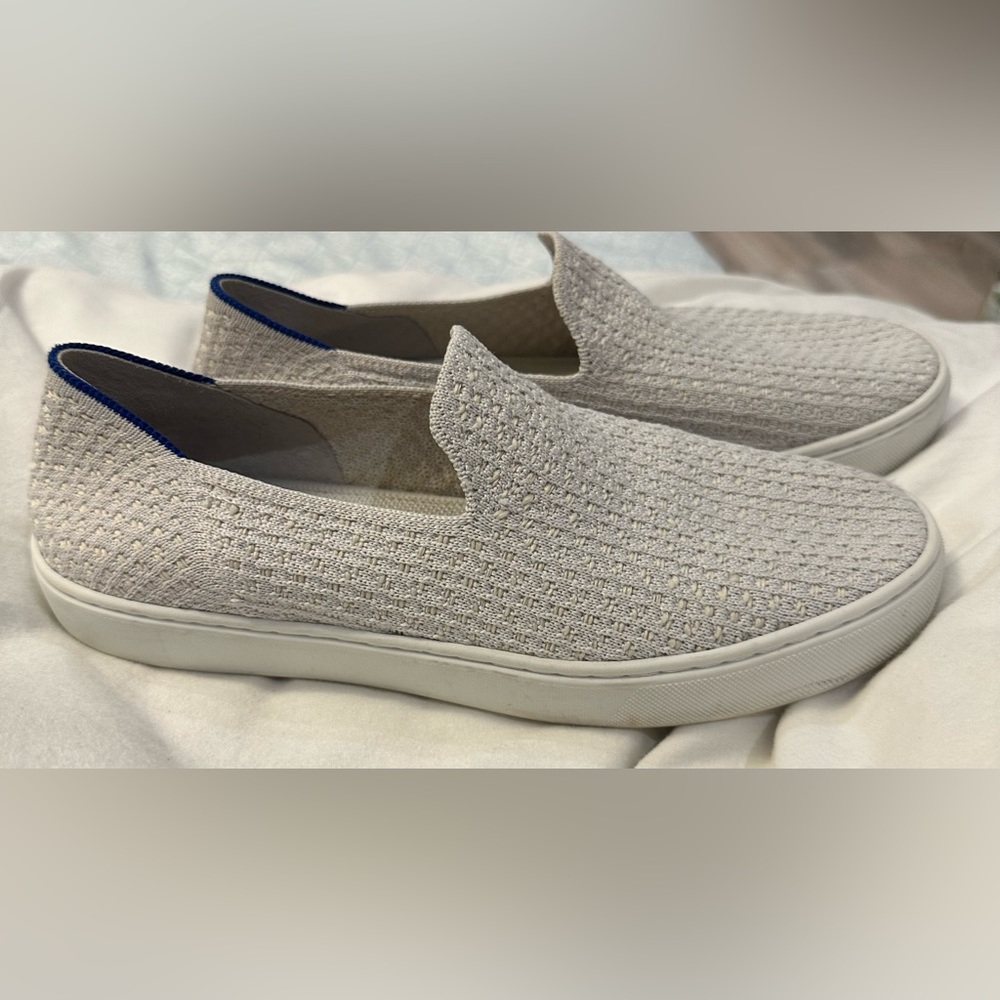 ROTHY’S White Slip On Knit Loafer Sneaker Shoes Women's - SZ 9